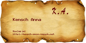 Kensch Anna névjegykártya